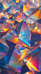 Wall Mural - Iridescent Crystal Prisms  Abstract Colorful Background