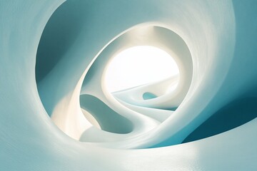 Wall Mural - Abstract swirling tunnel, light at end, design background