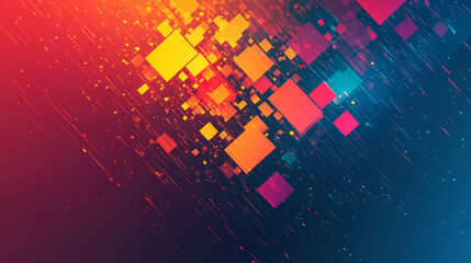 Poster - Vibrant abstract design with colorful squares and gradient background