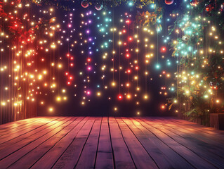 Poster - holiday illumination and decoration concept background