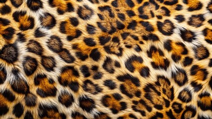 Wall Mural - Leopard fur texture top view. Wild animal leopard background or texture. Wild fur pattern. Texture of leopard shaggy fur. Wool texture
