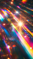 Wall Mural - Prismatic Rainbow Light Leaks  Glowing Abstract Background