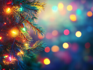 Poster - holiday illumination and decoration concept background