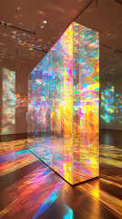 Wall Mural - Prismatic Glass Sculpture  Rainbow Light Installation  Abstract Art
