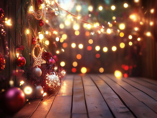Poster - holiday illumination and decoration concept background