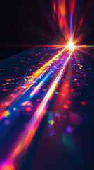 Wall Mural - Vibrant Light Rays  Colorful Bokeh  Abstract Background