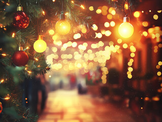 Poster - holiday illumination and decoration concept background