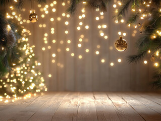 Poster - holiday illumination and decoration concept background