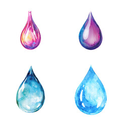 Poster - Artistic water droplets collection abstract display digital artwork vibrant colors aesthetic view fluidity concept
