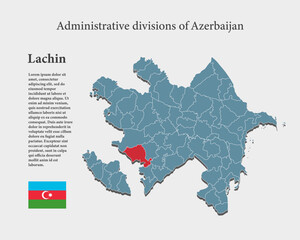 Wall Mural - Vector map Azerbaijan, province Lachin