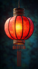 Wall Mural - Glowing Red Chinese Lantern  Asian Festive Decor