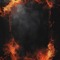 Poster - Fiery frame with smoky, dark center; ideal for text or images.
