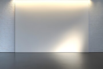 Leinwandbilder - Minimalist White Wall Studio Space with Soft Ambient Lighting for Photography : Generative AI