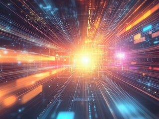 Poster - abstract technology communication concept background