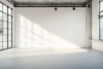 Wall Mural - Spacious Modern Art Gallery Interior With Sunlight Streaming Through Large Windows : Generative AI