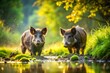 © Danicha - Wild Boar Family Rolling in Mud, UK Wildlife Photography