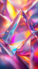 Wall Mural - Iridescent Prisms  Abstract Colorful Geometric Background