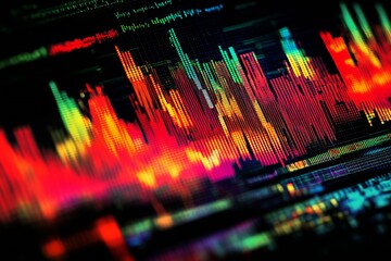 Poster - Colorful Dynamic Digital Stock Market Visualization with Trend Analysis Graphs : Generative AI