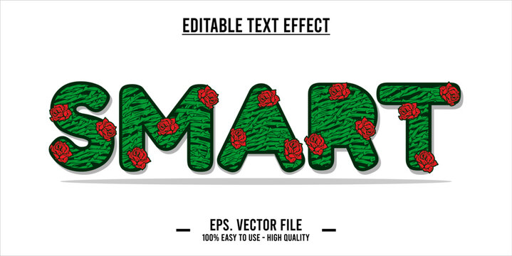typography SMART word art illustration, editable text effect, eps file format