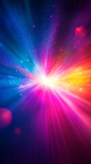 Wall Mural - Vibrant Rainbow Light Burst Background
