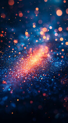 Wall Mural - Sparkling Glitter Background  Blue  Orange  Red Bokeh Lights