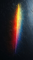 Wall Mural - Abstract Rainbow Light Streak on Dark Textured Background