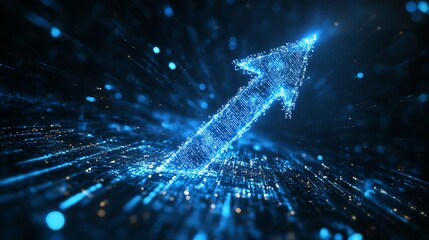 Aufkleber - Illuminated Arrow Symbolizing Digital Progress in a High-Tech Cyber Environment : Generative AI