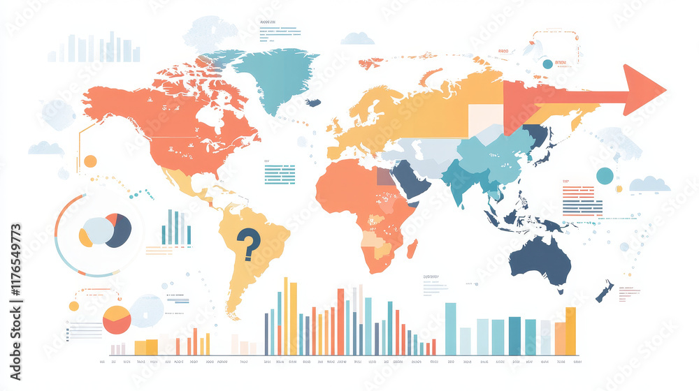 Ilustración de Stock Build infographic with world map. Presentation ...