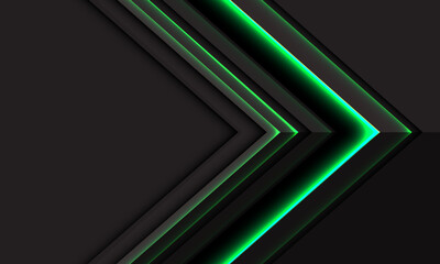 Poster - Abstract green light black arrow direction geometric on grey blank space design modern futuristic technology creative background vector