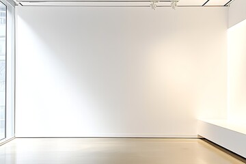 Poster - Contemporary Gallery Space with White Walls Ideal for Minimalistic Art Exhibits : Generative AI