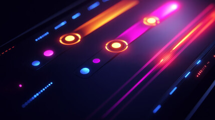 Poster - HUD futuristic loading bars, Sci Fi user interface and digital technology, vector screen UI. HUD game loading bars and future tech process load or data donwload dashboard with status holograms