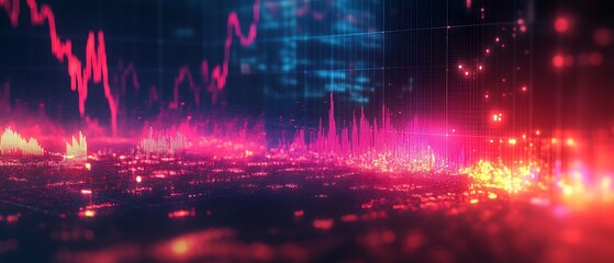 Poster - Dynamic Digital Red and Blue Data Streams with Graphs and Grids in Motion : Generative AI