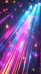 Wall Mural - Neon Lights  Glowing Lines  Abstract Background