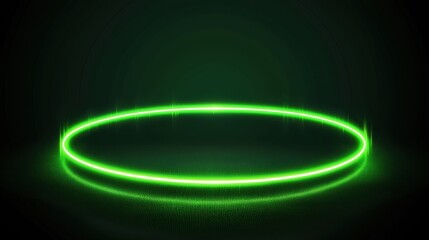 Poster - Illuminated Green Circle on Dark Background for Creative Digital Projects