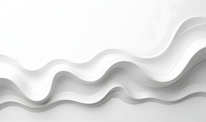 Wall Mural - Abstract White Background with white Waves and Smooth Digital Flow, High Quality Wallpaper Design, Generative Ai