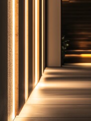 Poster - Contemporary Interior with Sleek Lines and Soft Ambient Lighting : Generative AI