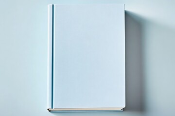 Poster - Minimalist Light Blue Book on Pastel Background with Clean Aesthetic Flat Lay : Generative AI
