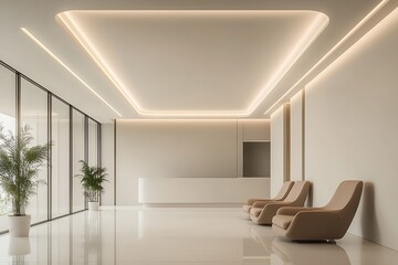 Poster - Minimalist Lobby with Natural Light and Stylish Contemporary Design : Generative AI