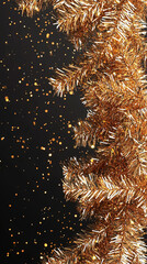 Wall Mural - Gold Tinsel Sparkle Background  Festive Glitter  Holiday Decoration