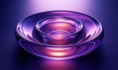 Wall Mural - Abstract purple glass sculpture. AI.