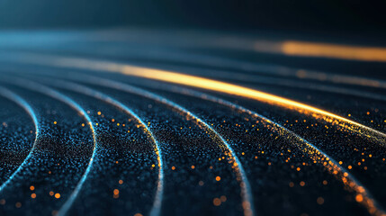 Poster - Ethereal Swirls of Soft Blue and Amber Light in a Dreamlike Atmosphere