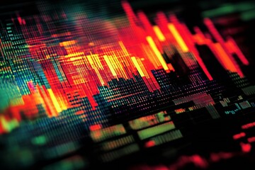 Poster - Abstract Colorful Sound Wave Data Visualization with Digital Technology : Generative AI
