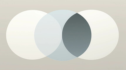 Poster - Minimal Geometric Design with Three Overlapping Circles in Soft Colors