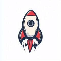 Wall Mural - Retro rocket graphic design, vintage style.