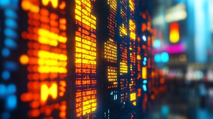 Poster - Futuristic Digital Data Stream Background with Neon Motion Effects : Generative AI