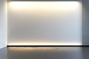 Poster - Contemporary Minimalist Wall with Elegant Ambient Lighting and Clean Design : Generative AI