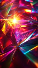 Wall Mural - Vibrant Crystal Prism Light Refraction Abstract Background