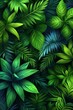 © Natalia - Lush greenery against a textured wall. AI.