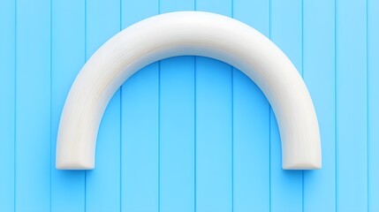 Poster - Abstract white arch on blue wall modern design graphic art minimalist style