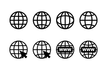 Wall Mural - web icon vector isolated on white background. website vector icon. internet world vector